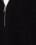 Liam zip pullover, Uld, Sort