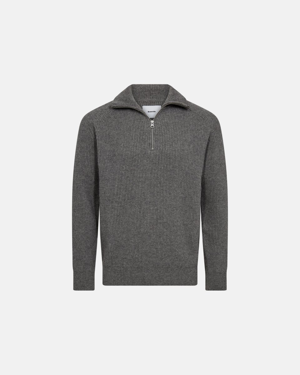 Resteröds Liam zip pullover | Uld | Grå - S