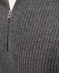Liam zip pullover, Uld, Grå