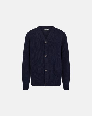 Strik cardigan 'kyle' | Uld | Navy -Resteröds