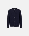 Strik cardigan "kyle" | Uld | Navy -Resteröds