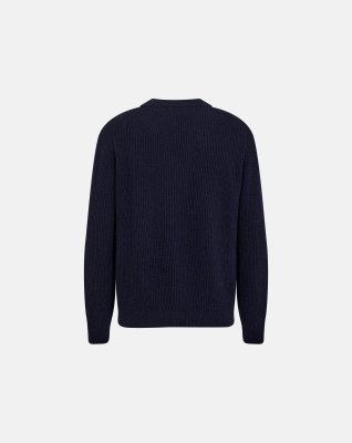 Strik cardigan 'kyle' | Uld | Navy -Resteröds