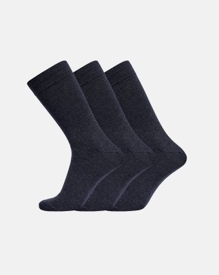 3-pak "Twin" strømper | bomuld/uld | navy -Egtved