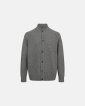 Strik cardigan | Uld | Lys grå melange - Dovre