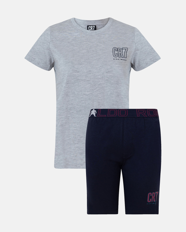 Pyjamas m. shorts "Kids" | 100% bomuld | Grå-Sort
