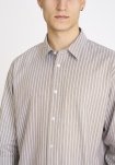 Skjorte 'davis' | 100% Bomuld | Brun m. striber -Resteröds