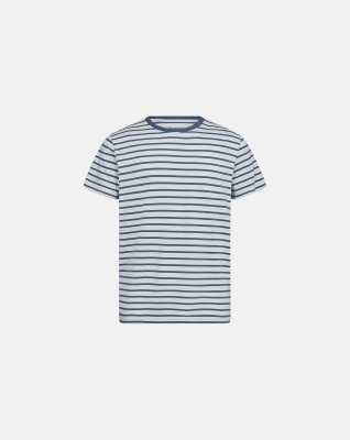 T-shirt "o-neck" | Bambusviskose | Blå stribet -Resteröds