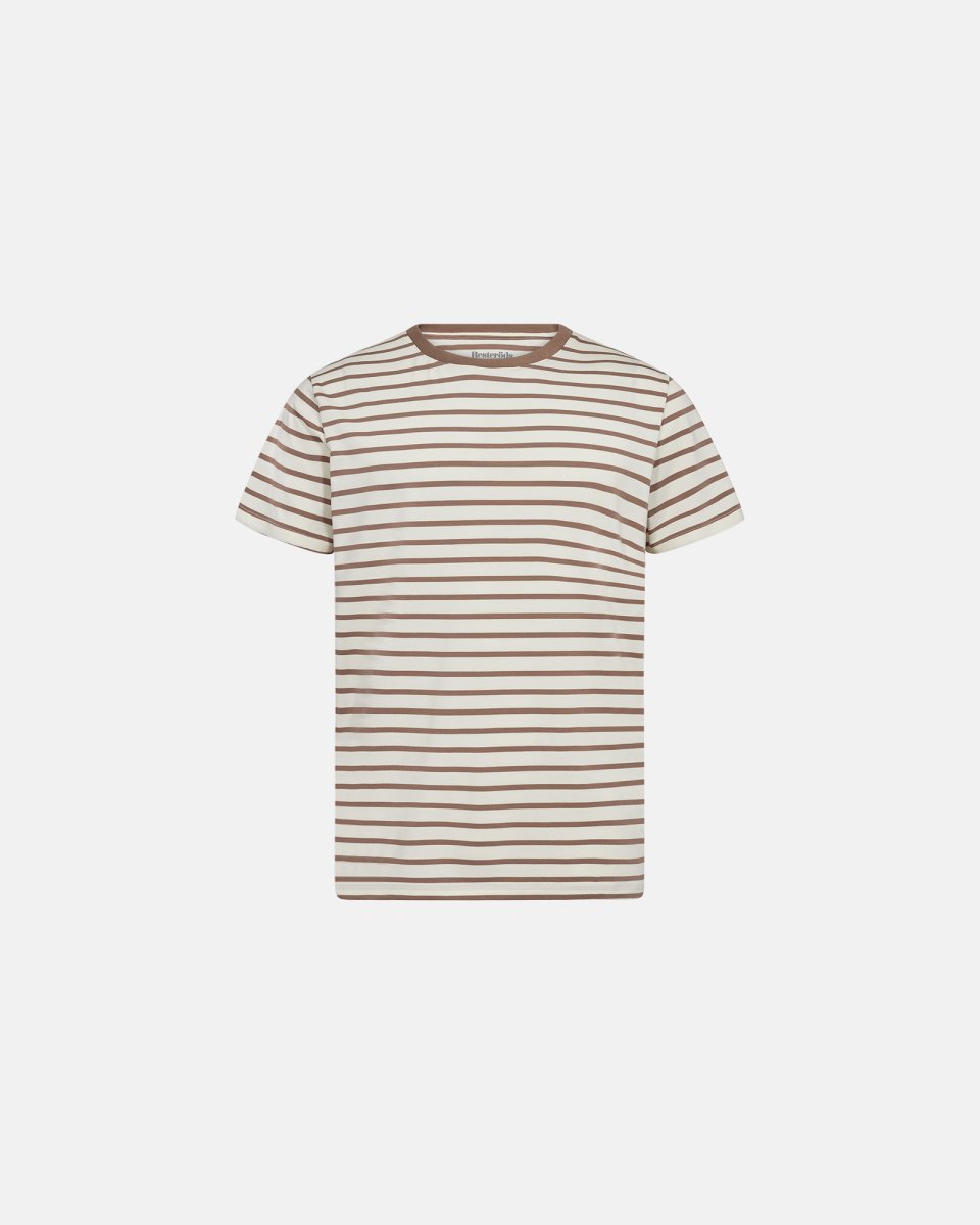 Resteröds T-shirt | Bambusviskose | Stribet brun - XL