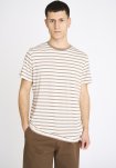 T-shirt, Bambusviskose, Stribet brun