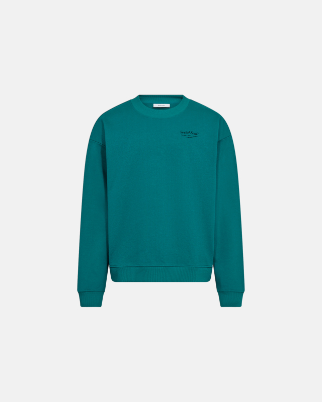 Sweatshirt crewneck "drake" | 100% bomuld | Grøn m. print