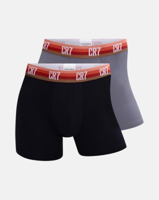 CR7 “Valentine” 2-pak Trunks, Bomuld, Grå/Sort