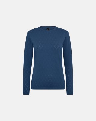 Langærmet t-shirt "Logo" | Bomuld | Blå m. burn-out effekt -Hype the Detail