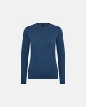 Langærmet t-shirt "Logo", Bomuld, Blå m. burn-out effekt