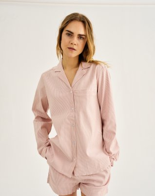 Pyjamasskjorte, Bambusviskose, Fersken