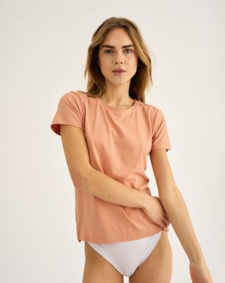 T-shirt |  Bambusviskose | Fersken -JBS of Denmark Women