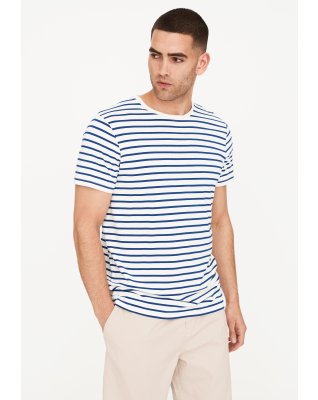 T-shirt "o-neck" | Bambusviskose | Blåstribet -Resteröds