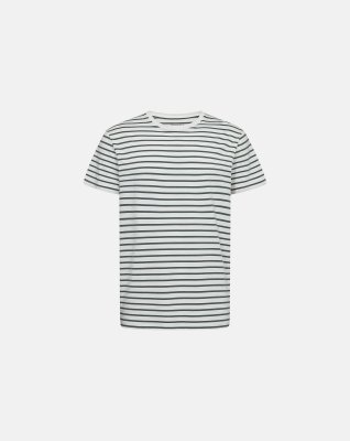 T-shirt 'o-neck', Bambusviskose, Grønstribet