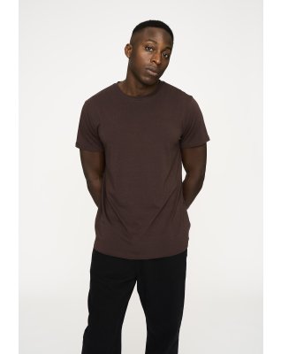 T-shirt "o-neck" | Bambusviskose | Brun -Resteröds