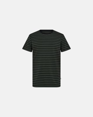 T-shirt "o-neck" | Bambusviskose | Grøn/sort -Resteröds
