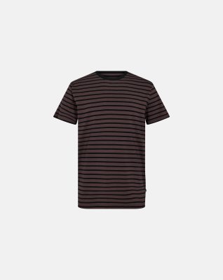 T-shirt, Bambusviskose, Brun/sort