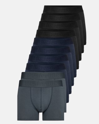 Gunnar tights, 10-pak, Økologisk bomuld, Sort/blå/grå