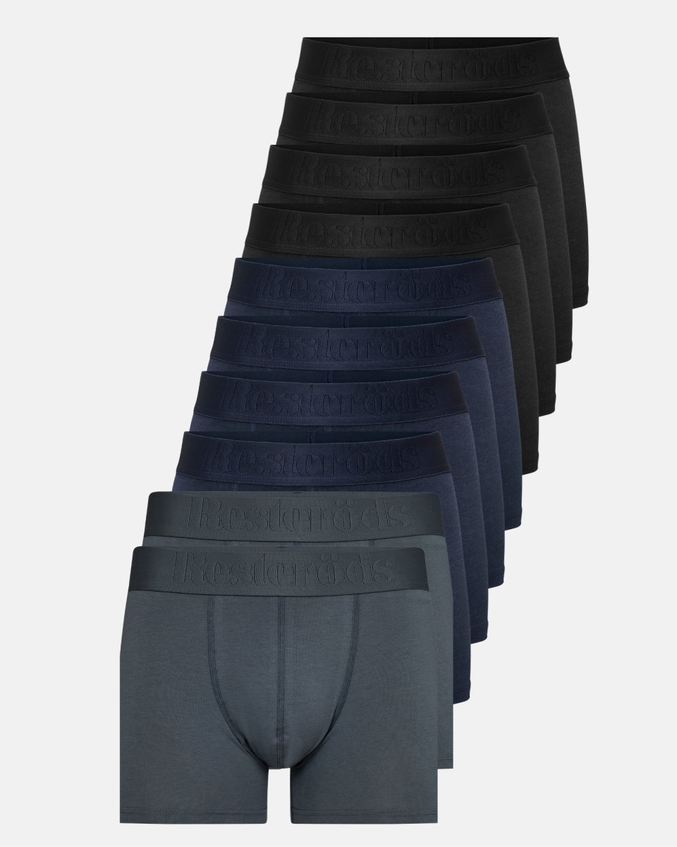 Resteröds Gunnar tights, 10-pak | Økologisk bomuld | Sort/blå/grå - S