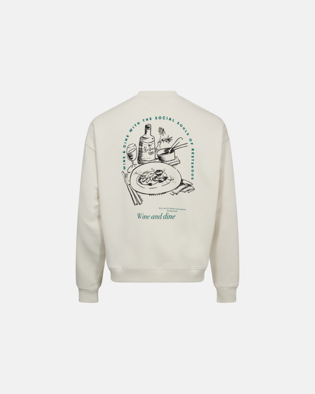 Sweatshirt crewneck "drake" | 100% bomuld | Off white m. backprint