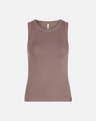 Rib tanktop  | Bambusviskose | Brun -JBS of Denmark Women