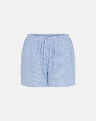 Pyjamasshorts, Bambusviskose, Blåstribet