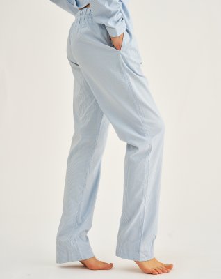Pyjamasbukser, Bambusviskose, Blåstribet
