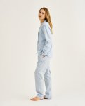 Pyjamasbukser, Bambusviskose, Blåstribet