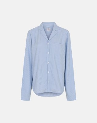 Pyjamasskjorte, Bambusviskose, Blåstribet