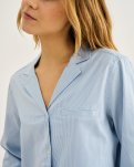 Pyjamasskjorte, Bambusviskose, Blåstribet