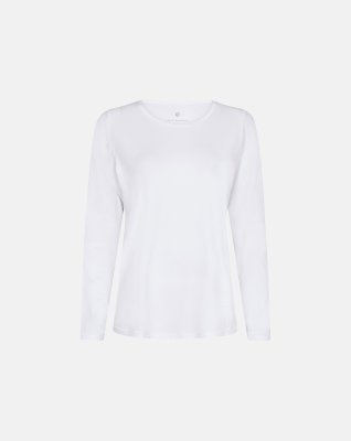 Langærmet t-shirt, Bambusviskose, Hvid
