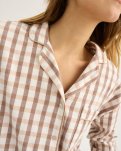 Pyjamasskjorte | 100% økologisk bomuld | Rosa ternet -JBS of Denmark Women