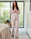 Pyjamasskjorte | 100% økologisk bomuld | Rosa ternet -JBS of Denmark Women