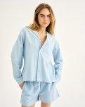 Pyjamasskjorte, Bambusviskose, Lys blå