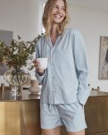 Pyjamasskjorte, Bambusviskose, Lys blå