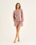 Pyjamasskjorte, Bambusviskose, Rosa