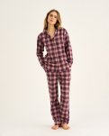 Pyjamasskjorte, 100% økologisk bomuld, Rosa ternet