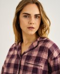 Pyjamasskjorte, 100% økologisk bomuld, Rosa ternet