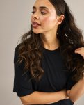 Oversized Tee, Bambusviskose, Sort