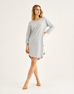 Big shirt m. lange ærmer | Bambusviskose | Grå -JBS of Denmark Women