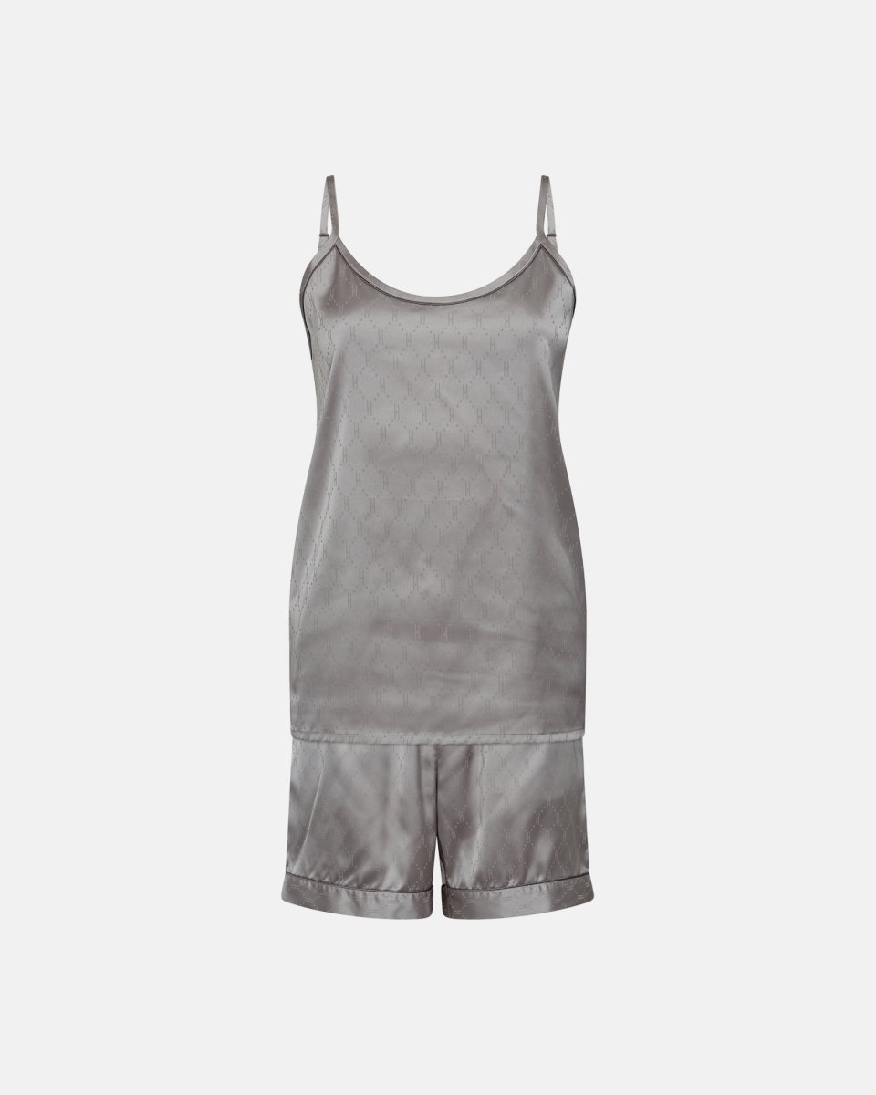 Hype the Detail Pyjamas m. shorts "Satin" | Polyester | Lys grå - S