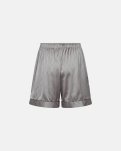 Pyjamas m. shorts "Satin" | Polyester | Lys grå -Hype the Detail