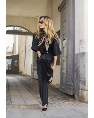 Pyjamasbukser "Satin" | Polyester | Sort -Hype the Detail