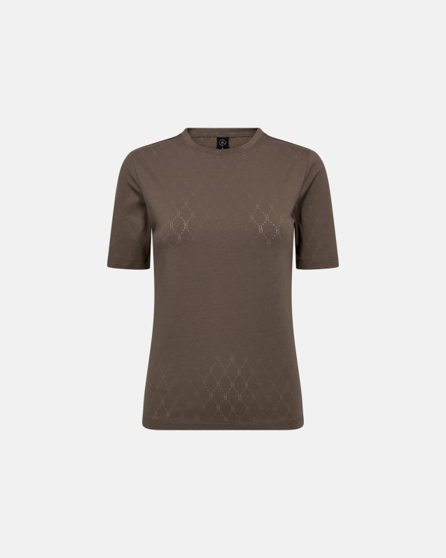 T-shirt "Logo" | Bomuld | Brun m. burn-out effekt