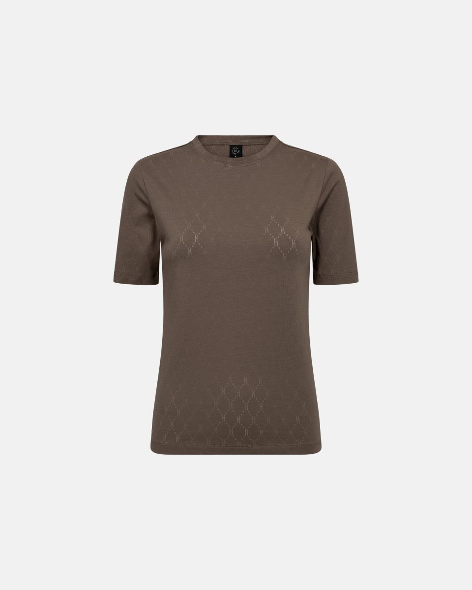 Hype the Detail T-shirt "Logo" | Bomuld | Brun m. burn-out effekt - S