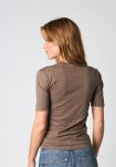 T-shirt "Logo" | Bomuld | Brun m. burn-out effekt -Hype the Detail