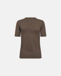T-shirt "Logo" | Bomuld | Brun m. burn-out effekt -Hype the Detail